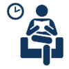 Icon of a person reading in a waiting room