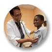 Doctor examining patient