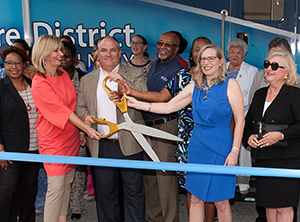 The ribbon cutting on the new mobile health clinic