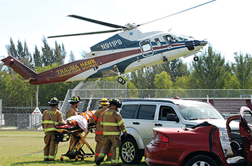 Image of the Trauma Hawk landing