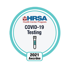 HRSA COVID-19 Testing 2021 Awardee Badge