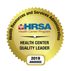 HRSA Gold Health Center Quality Leader 2019 Awardee Badge