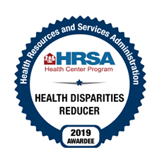 HRSA Health Disparities Reducer 2019 Awardee Badge
