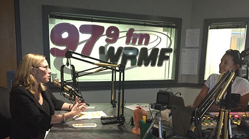Darcy Davis being interviewed by Tracy Saint George at WRMF