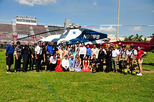 Participants in front of the trauma hawk