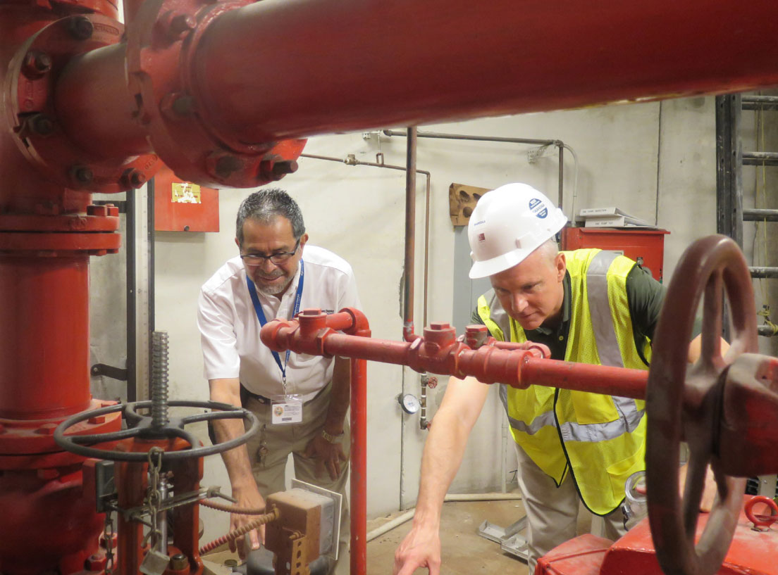 Al and Rick in the generator room