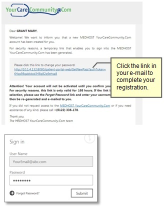 Screenshot of the email containing the link to complete your account registration.
