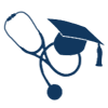 Stethoscope and graduation cap icon