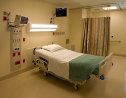 photo of an empty bed in critical care