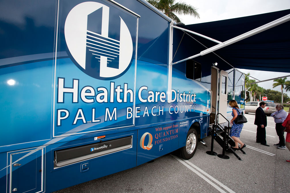 Guests Touring the Mobile Health Clinic