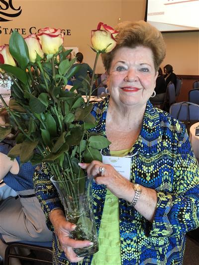 Sandra Chamblee receiving a lifetime acheivement award