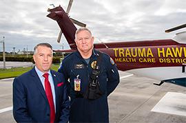 Rep. Matt Willhite, PBC Legislative Delegation and Gary Sands, Flight Nurse