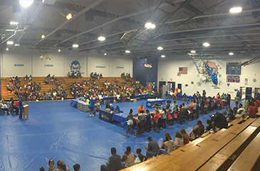 Wide view of the crowd at the City of Pahokee Back to School Event