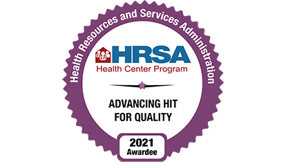 HRSA Advancing Hit for Quality 2021 Awardee Badge