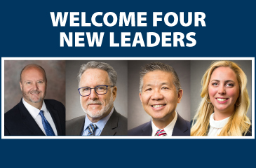 Headshot photos of the four new members of the leadership team