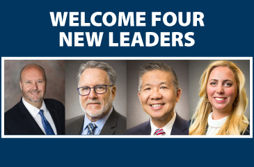 Headshot photos of the four new members of the leadership team